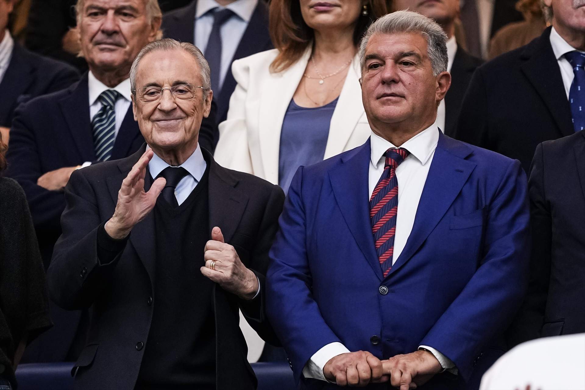 EuropaPress 7057831 florentino perez president of real madrid and joan laporta president of fc