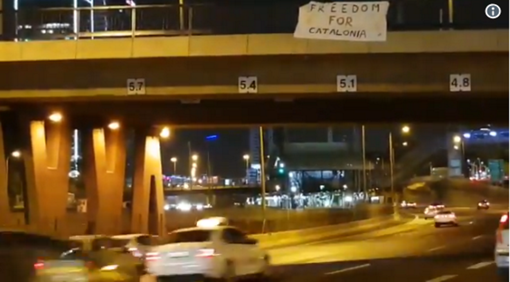 Aparecen pancartas reclamando la libertad para Catalunya (en Tel Aviv)