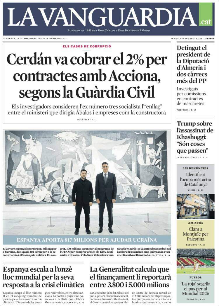 La Vanguardia, 19 novembre 2025 La Vanguardia, 19 novembre 2025