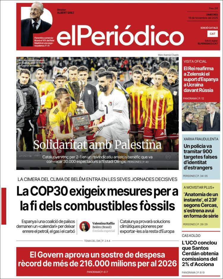 El Periodico, 19 novembre 2025 El Periodico, 19 novembre 2025