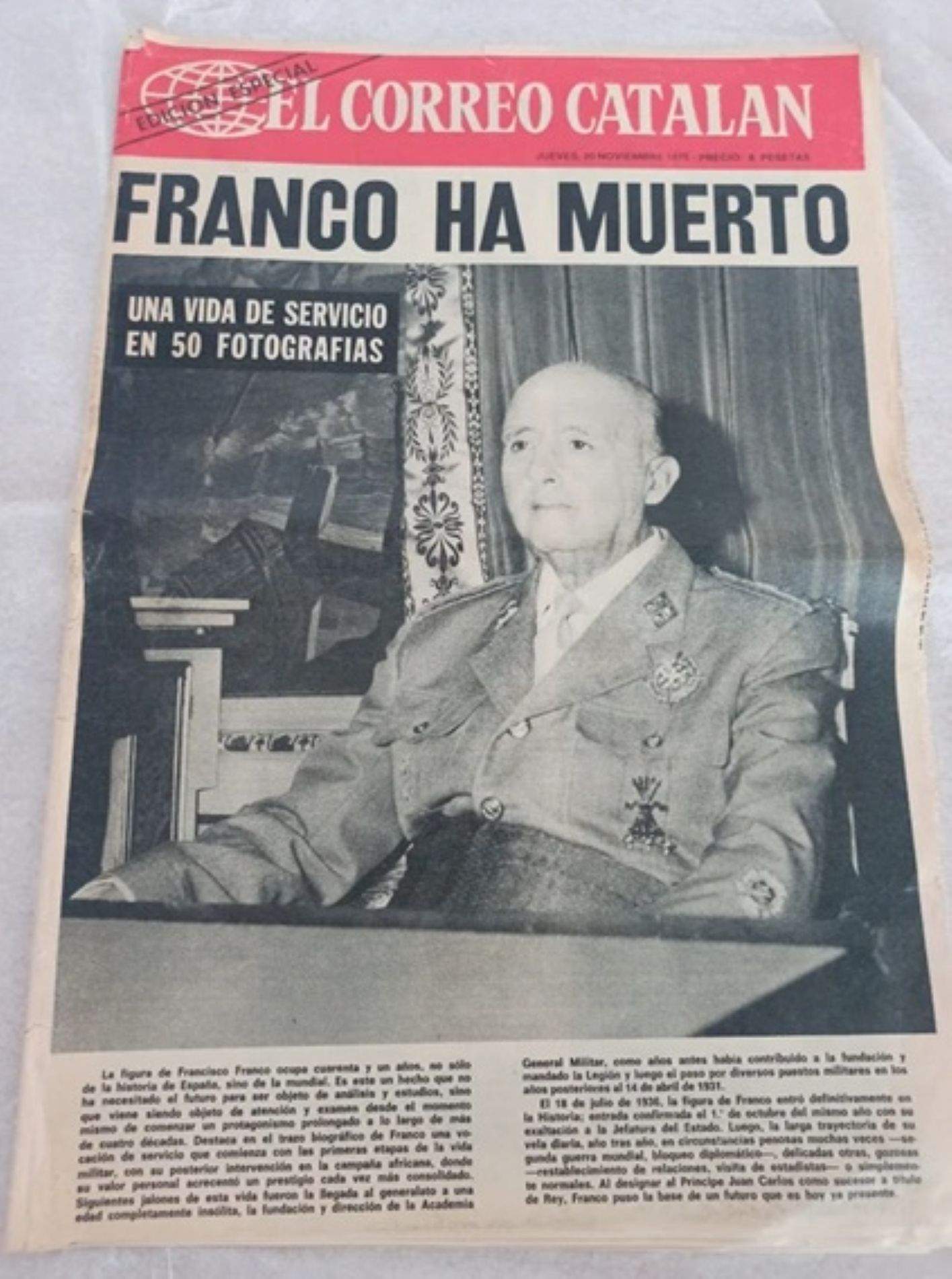 Edició "El Correo Catalán" 20-11-1975 / Font: Pinterest