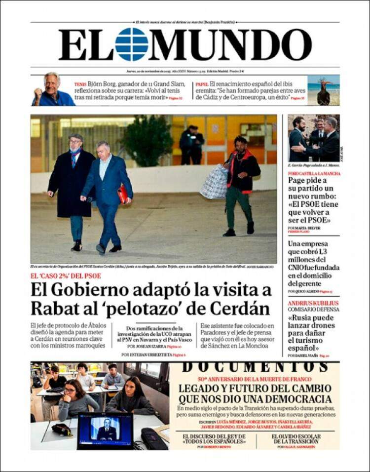 El Mundo, 20 novembre 2025 El Mundo, 20 novembre 2025