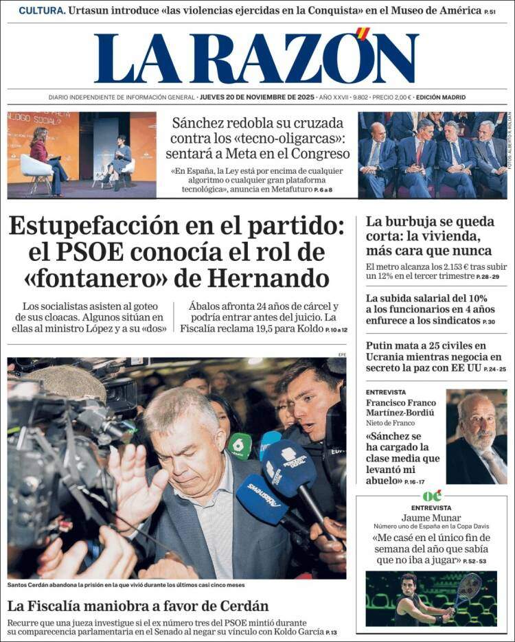 La Razon, 20 novembre 2025 La Razon, 20 novembre 2025