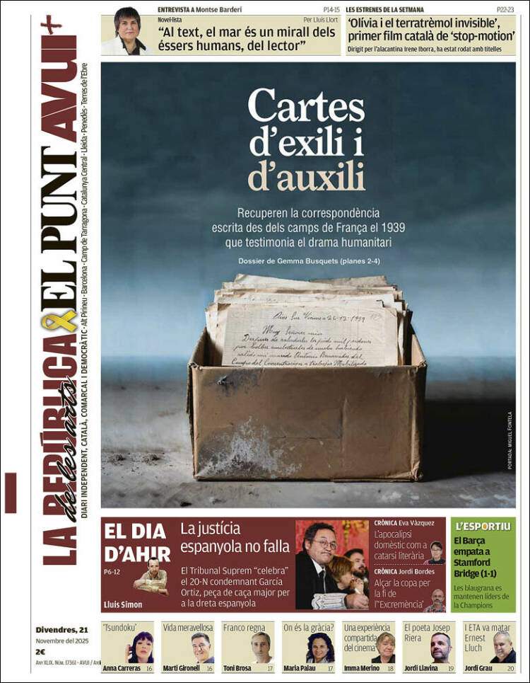 El Punt Avui, 21 novembre 2025