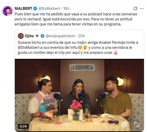 Malbert responde a Susana   X