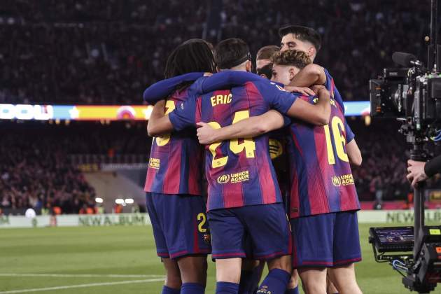 El Barça celebra un gol contra l'Athletic Club a l'Spotify Camp Nou / Foto: Europa Press