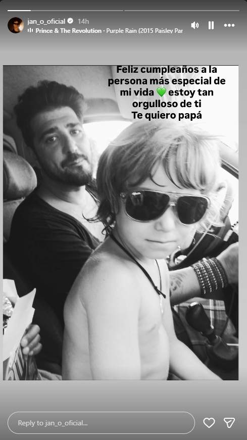 Jan Orozco felicita el seu pare, Antonio Orozco   Instagram