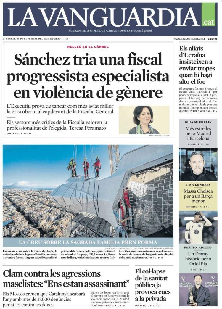 La Vanguardia, 26 novembre 2025
