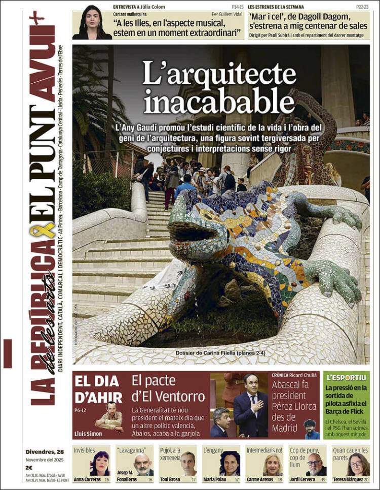 El Punt Avui, 28 novembre 2025