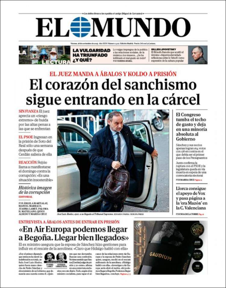 El Mundo, 28 novembre 2025