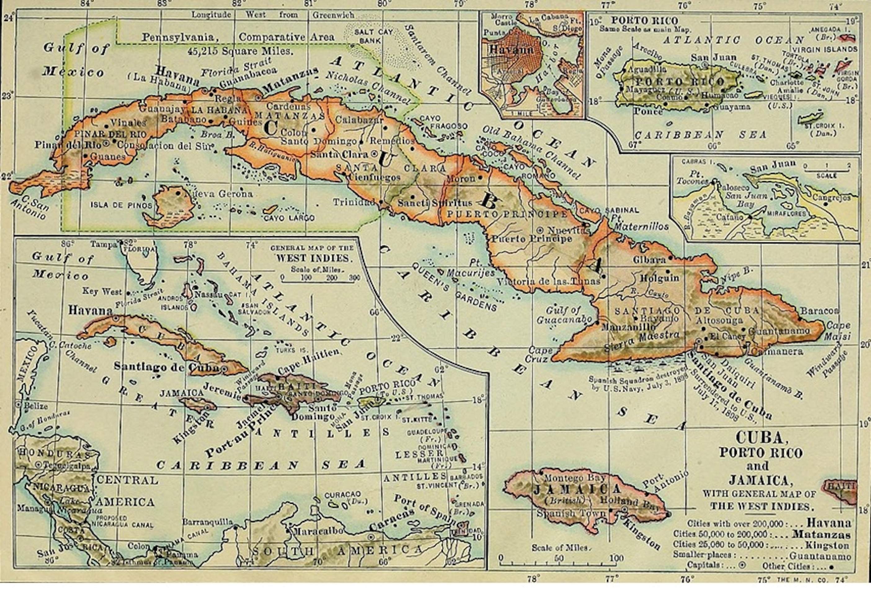 Mapa nord americà de Cuba (1870). Font Biblioteca del Congrès dels Estats Units Mapa nord americà de Cuba (1870). Font Biblioteca del Congrès dels Estats Units