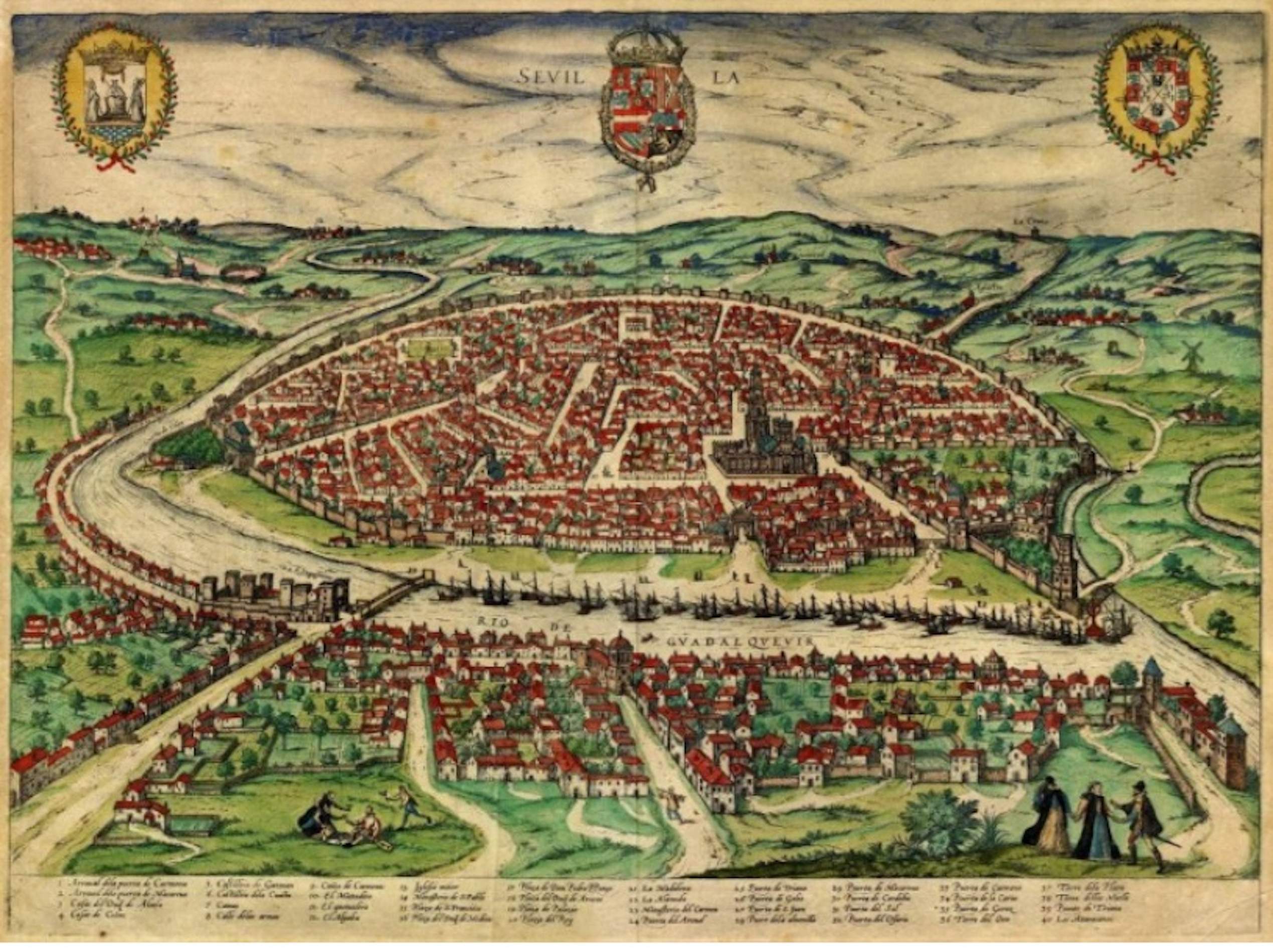 Plànol de Sevilla (1588). Font Universitat de Sevilla Plànol de Sevilla (1588). Font Universitat de Sevilla