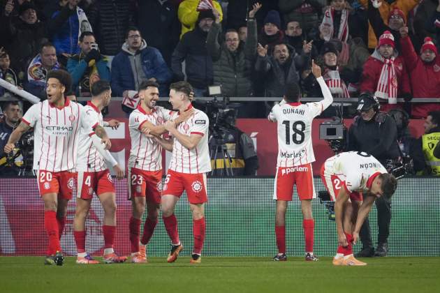 El Girona celebra un gol contra el Reial Madrid / Foto: EFE