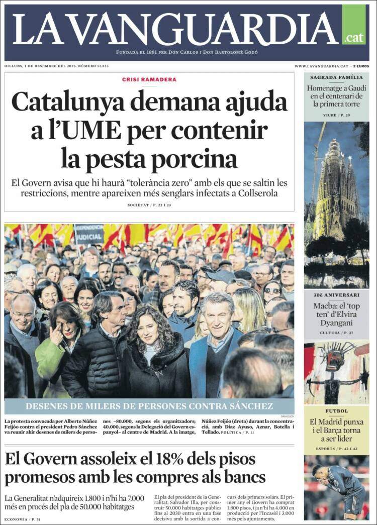 La Vanguardia, 1 desembre 2025 La Vanguardia, 1 desembre 2025