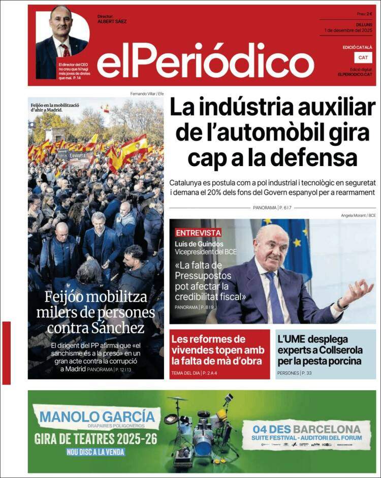 El Periodico, 1 desembre 2025 El Periodico, 1 desembre 2025