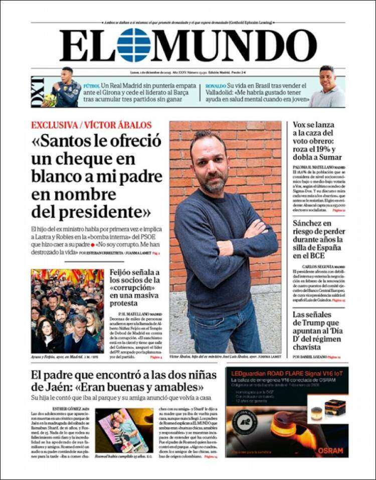 El Mundo, 1 desembre 2025 El Mundo, 1 desembre 2025