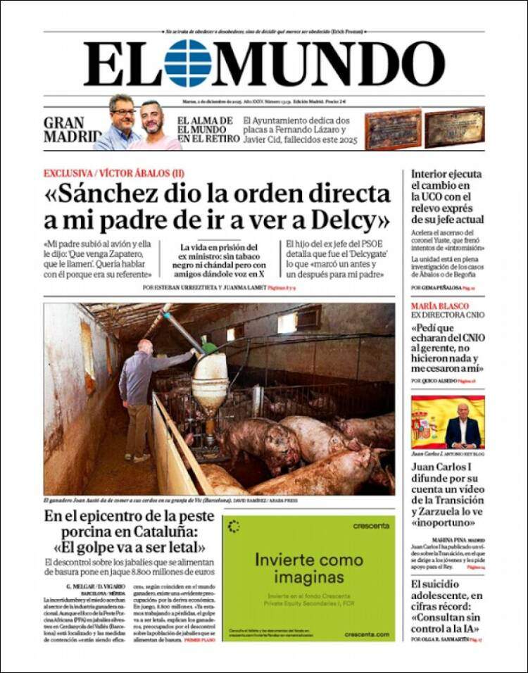El Mundo, 2 desembre 2025 El Mundo, 2 desembre 2025