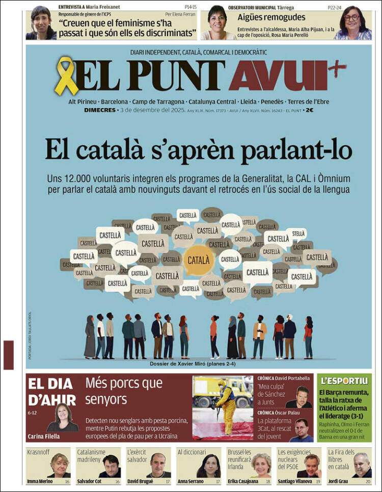El Punt Avui, 3 desembre 2025