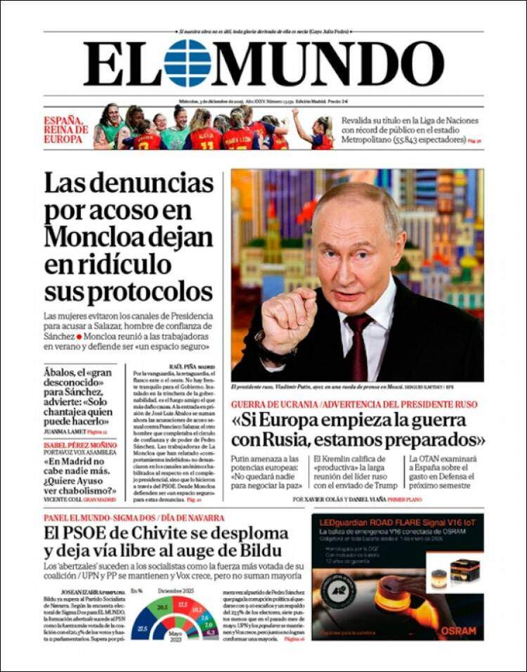 El Mundo, 3 desembre 2025