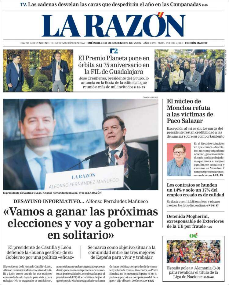 La Razon, 3 desembre 2025