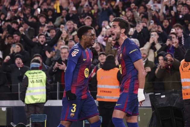 Balde i Ferran Torres després d'un gol del Barça contra l'Atlètic de Madrid / Foto: Europa Press Balde i Ferran Torres després d'un gol del Barça contra l'Atlètic de Madrid / Foto: Europa Press