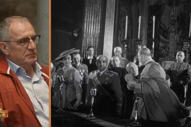 Quimi Portet y Mercè Arànega comentando la visita de Franco a Vic en 'L'any que vas néixer'