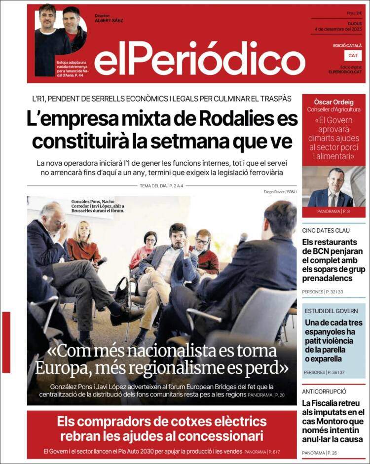 El Periodico, 4 desembre 2025 El Periodico, 4 desembre 2025