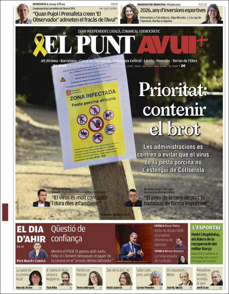 El Punt Avui, 4 desembre 2025 El Punt Avui, 4 desembre 2025