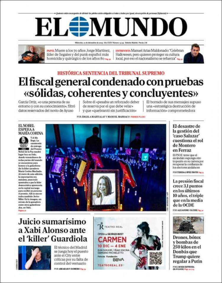 El Mundo, 10 desembre 2025