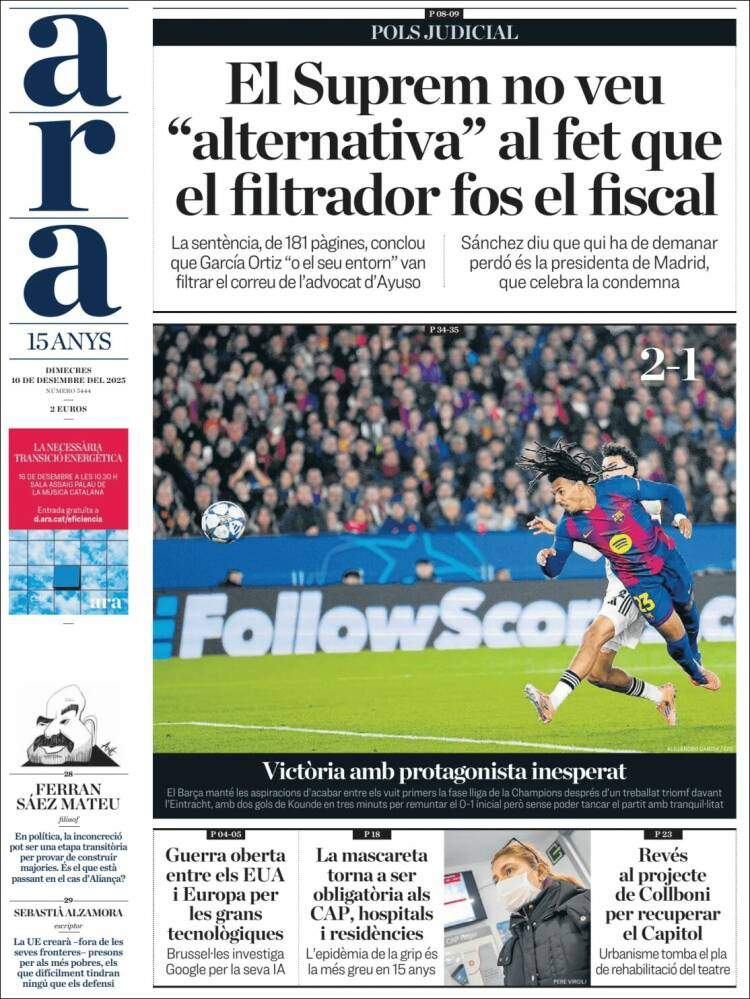 Ara, 10 desembre 2025