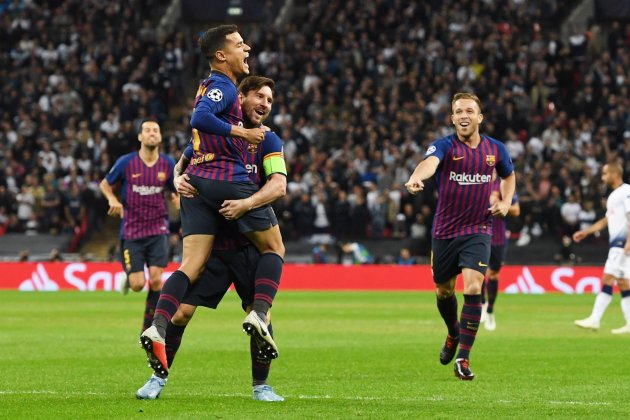 Gol Barça Tottenham Champions Coutinho Messi   EFE