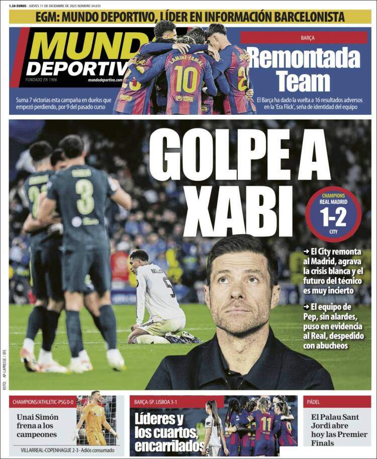 Mundo Deportivo portada 11 12 2025 Mundo Deportivo portada 11 12 2025