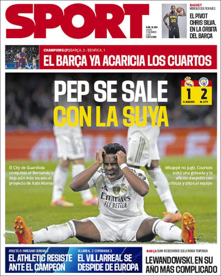 Sport portada 11 12 2025 Sport portada 11 12 2025