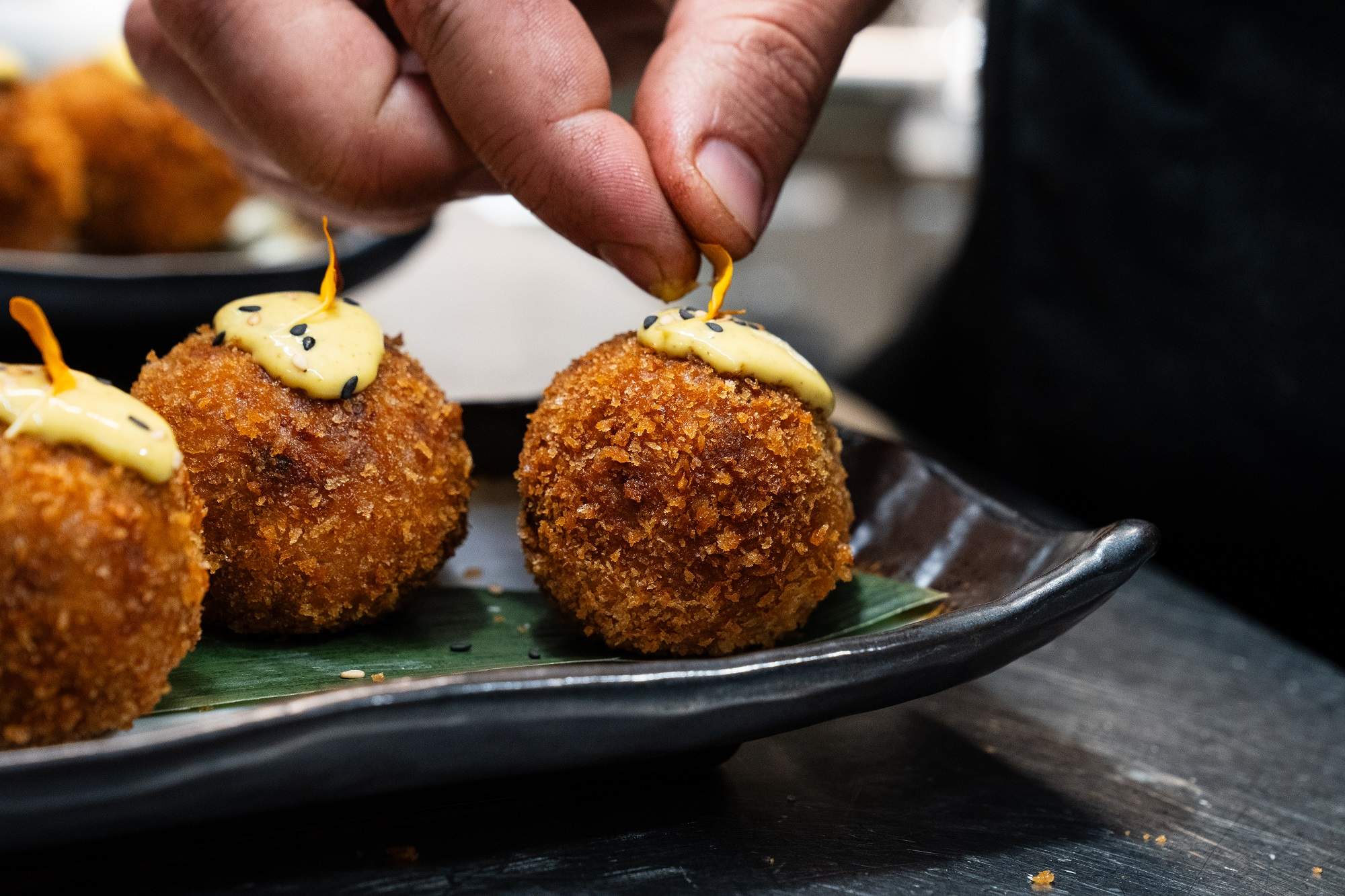 Croquetes de cecina de León del restaurant Tinku Foto Roger Alsina