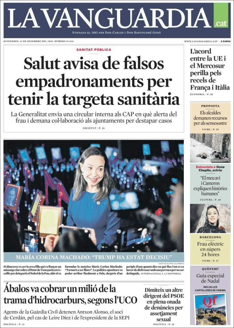 La Vanguardia, 12 desembre 2025 La Vanguardia, 12 desembre 2025