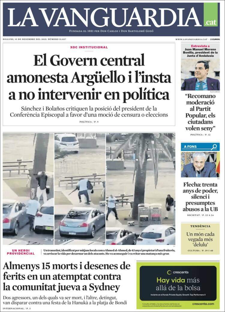 La Vanguardia, 15 desembre 2025 La Vanguardia, 15 desembre 2025