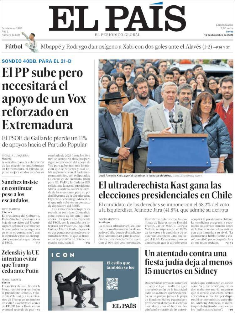 El Pais, 15 desembre 2025 El Pais, 15 desembre 2025