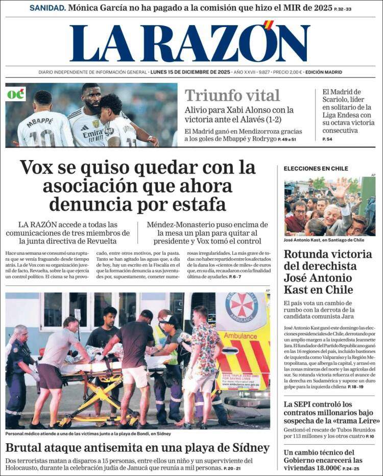La Razon, 15 desembre 2025 La Razon, 15 desembre 2025