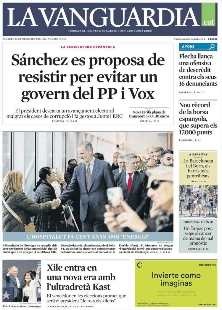 La Vanguardia, 16 desembre 2025 La Vanguardia, 16 desembre 2025
