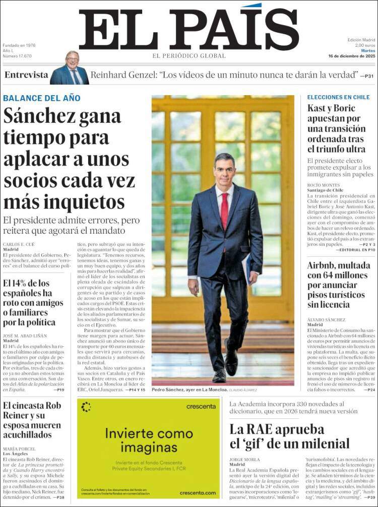 El Pais, 16 desembre 2025 El Pais, 16 desembre 2025