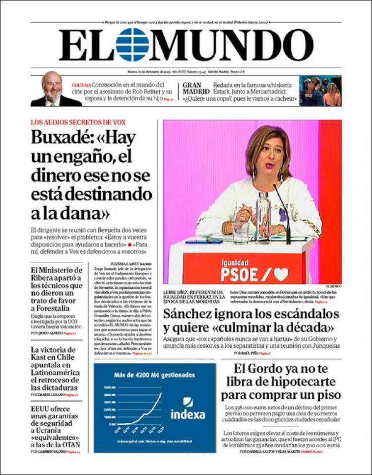 El Mundo, 16 desembre 2025 El Mundo, 16 desembre 2025