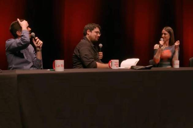 Maya Pixelskaya, amb Ignasi Taltavull i Tomàs Fuentes a 'La Ruina' Maya Pixelskaya, amb Ignasi Taltavull i Tomàs Fuentes a 'La Ruina'