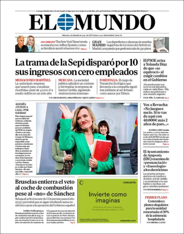 El Mundo, 17 desembre 2025