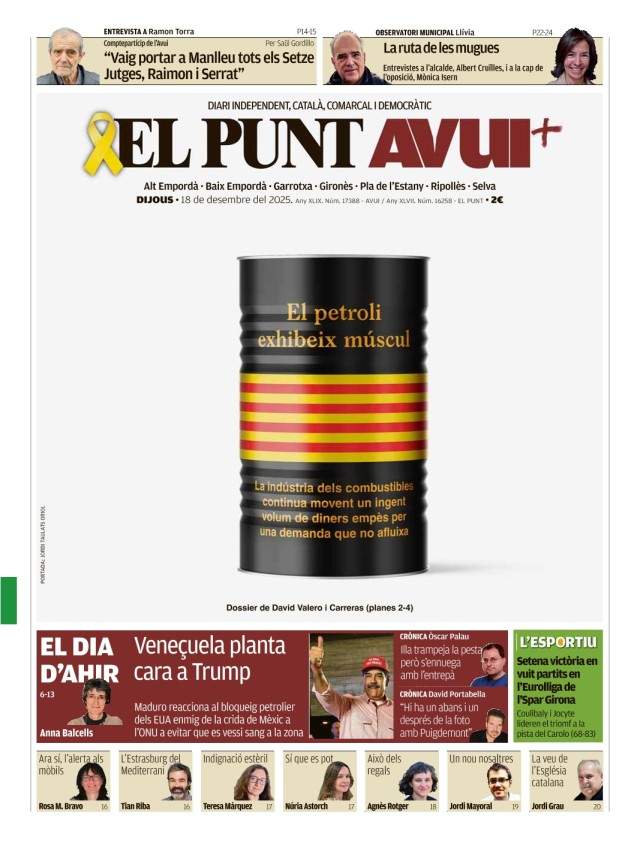 El Punt Avui, 18 desembre 2025 El Punt Avui, 18 desembre 2025