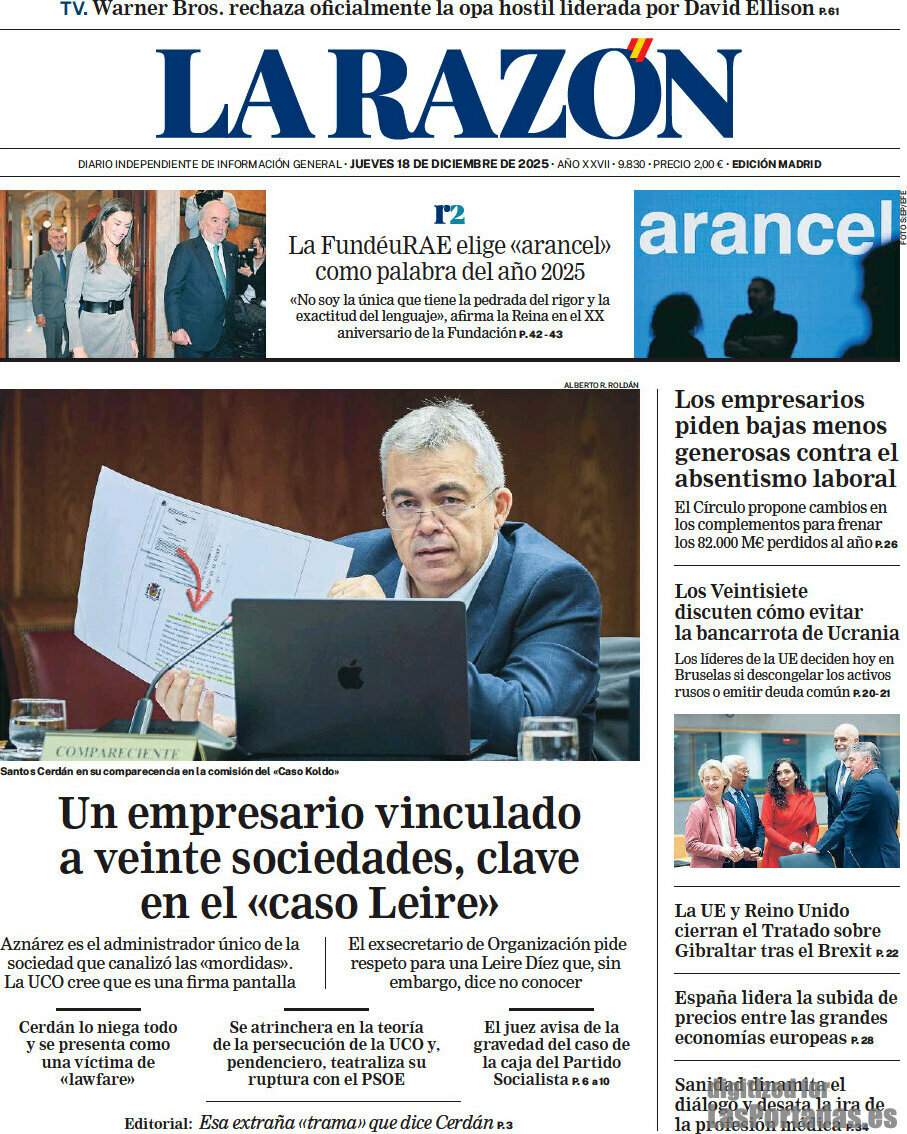 La Razon, 18 desembre 2025 La Razon, 18 desembre 2025