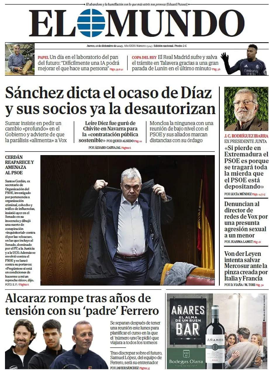 El Mundo, 18 de desembre del 2025 (1) El Mundo, 18 de desembre del 2025 (1)