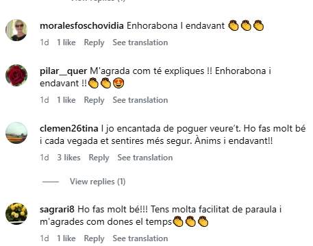 Comentarios en la publicación de Masip Instagram Comentarios en la publicación de Masip Instagram