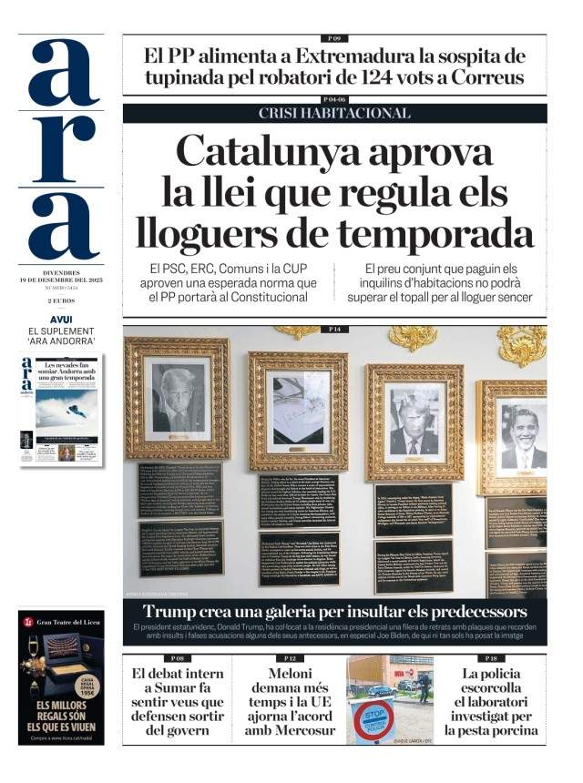 Ara, 19 desembre 2025