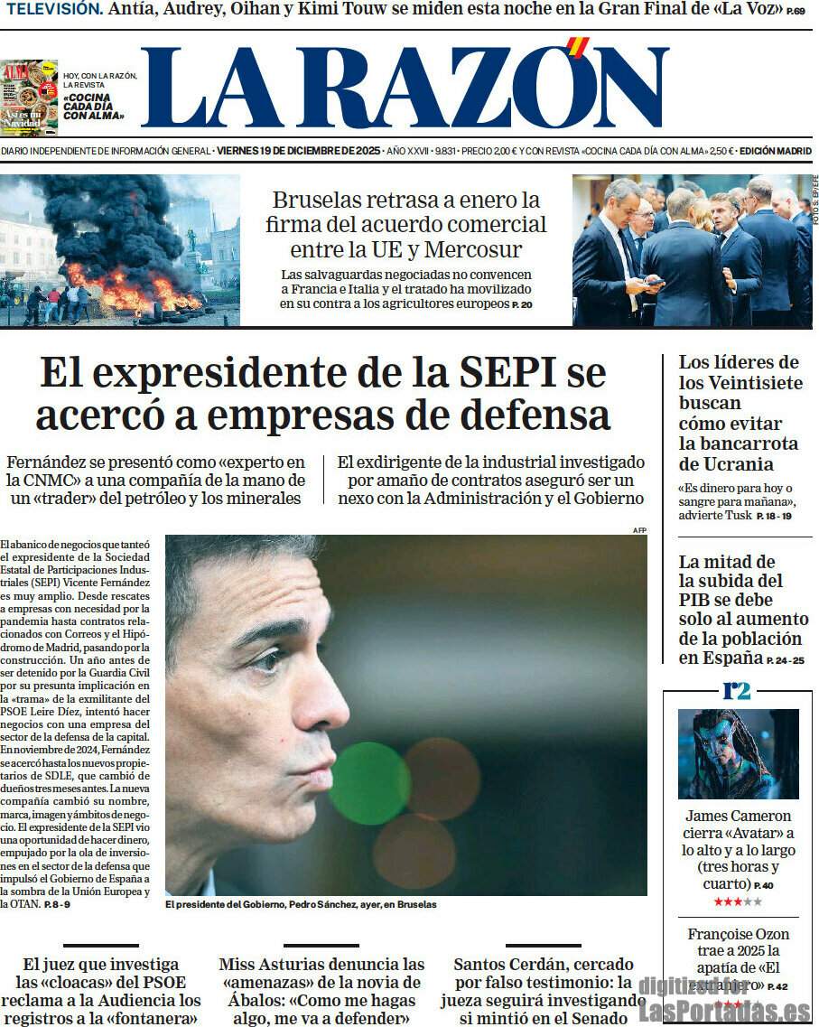 La Razon, 19 desembre 2025