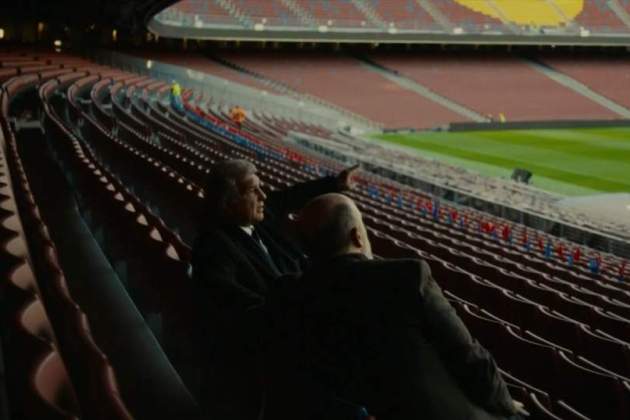 Joan Laporta i Jordi Basté a l'escena final del programa   2Cat